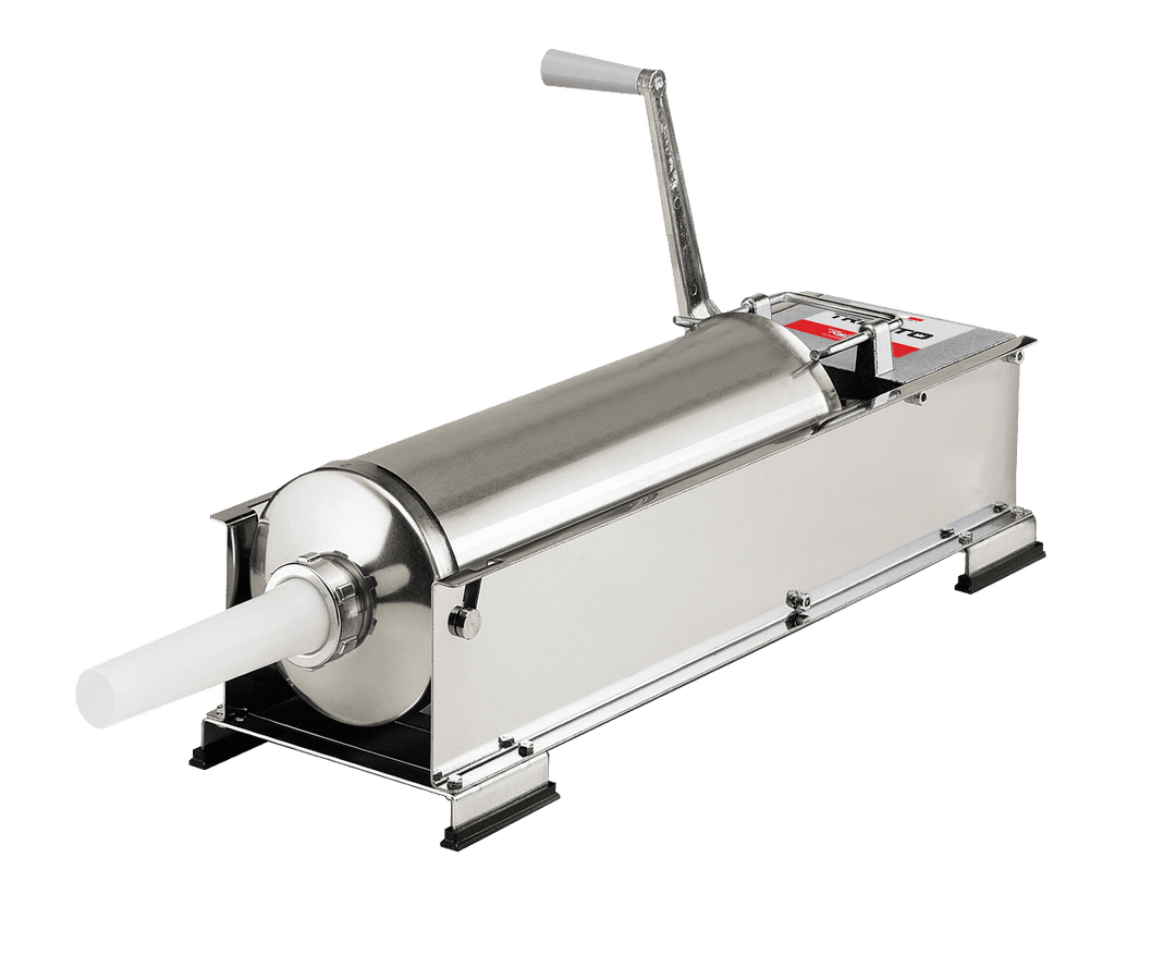 Trento Stainless Steel Manual Sausage Stuffer with 22lb / 10kg Capacity – 2-Speed Horizontal Gear Drive