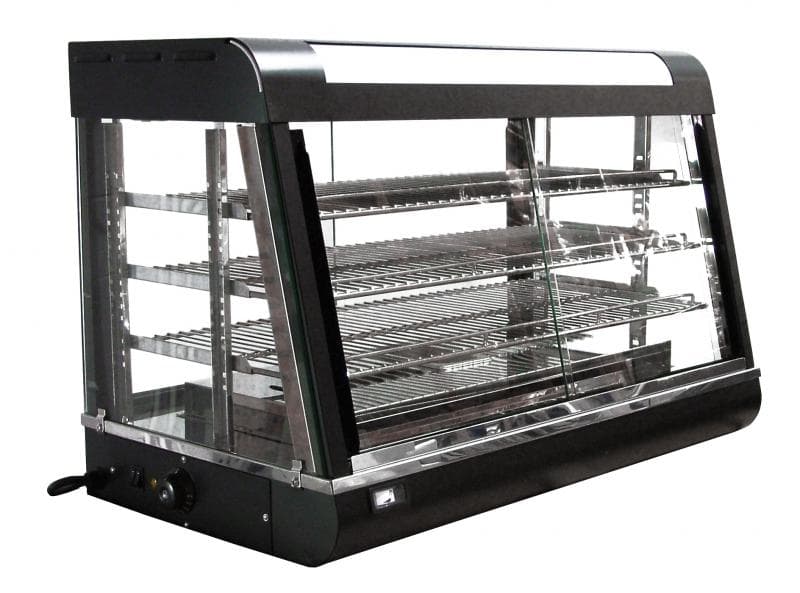36" Countertop Display Warmer, 3 Shelves, Sliding Doors, Self/Full-Service, 1500 W