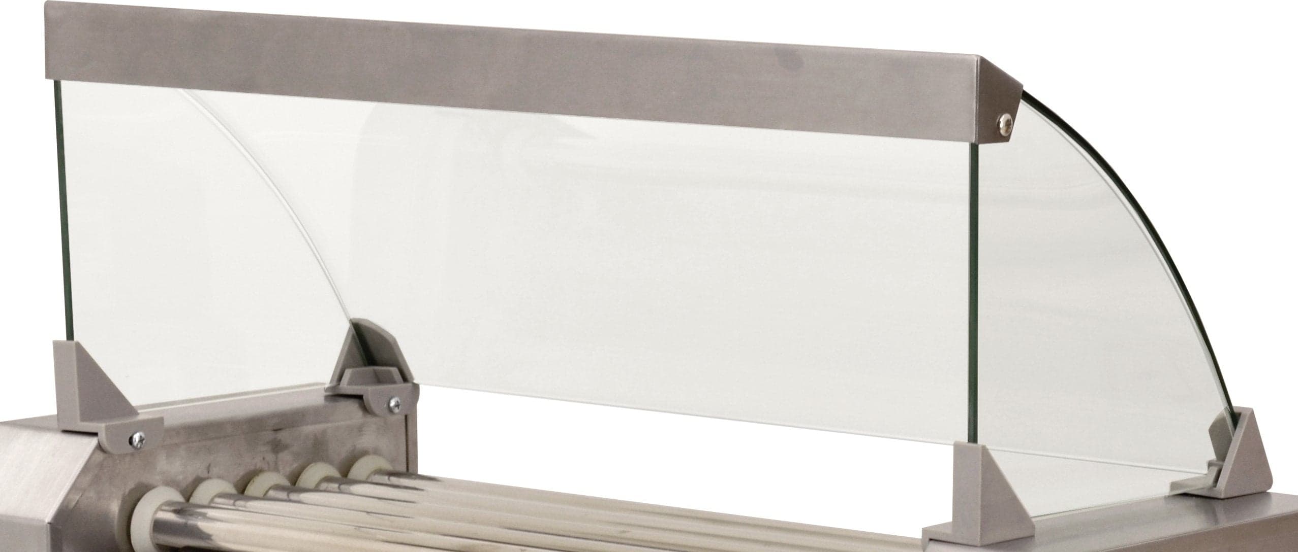 Glass Sneeze Guard for Hot Dog Roller with 9 Rollers