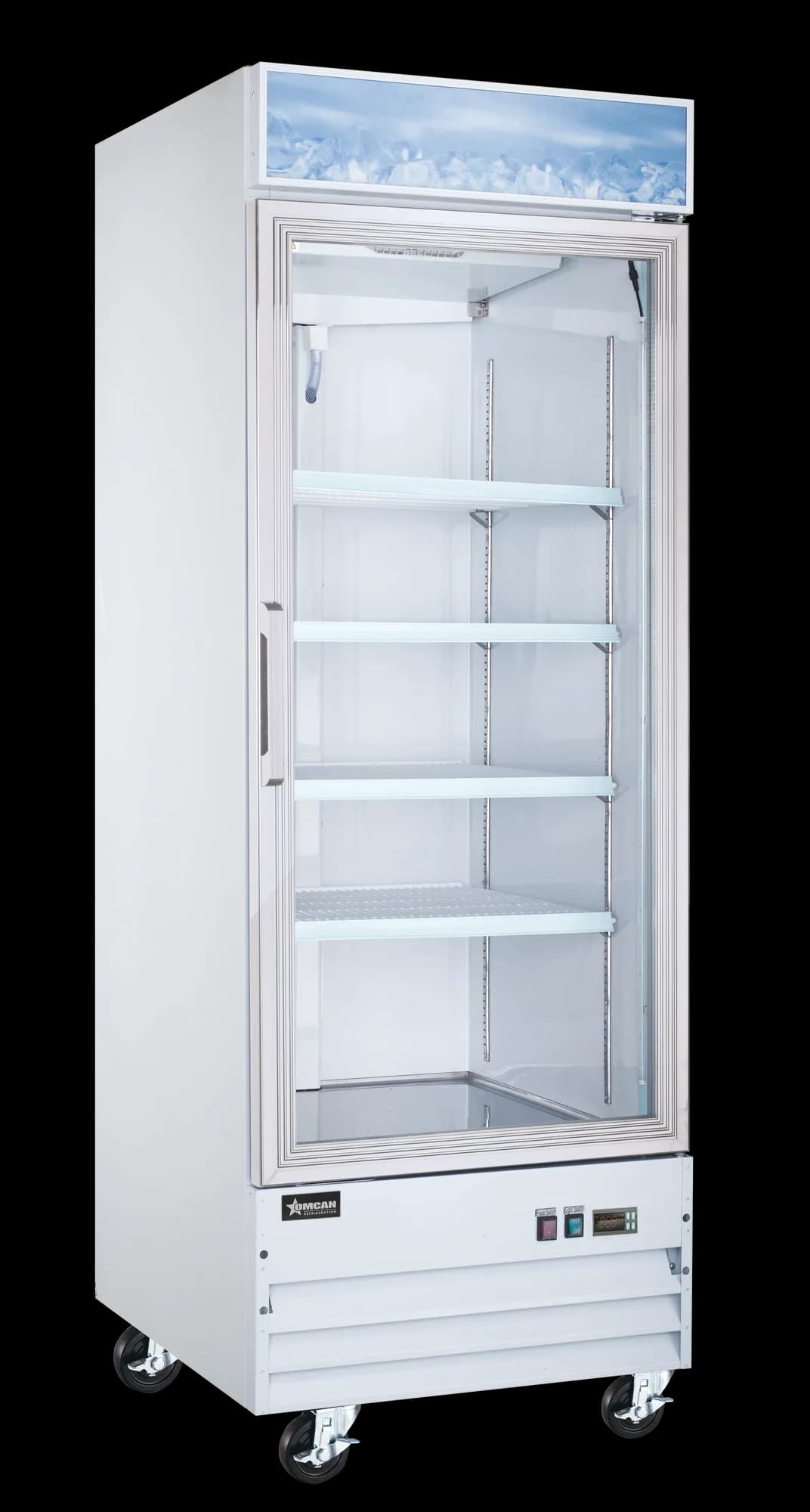 31” One (1) Glass Door Display Freezer, 23 cu.ft (648 L), White