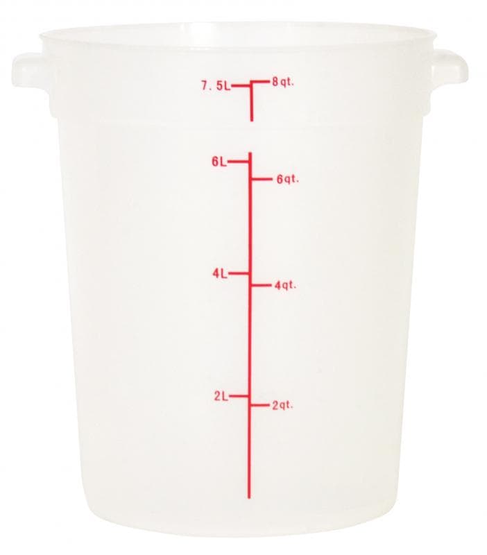 8 qt Polypropylene Translucent Round Food Storage Container