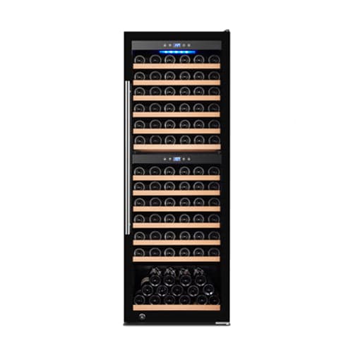 Vinovero 25" Dual Zone Wine Cooler with 126 Bottle Capacity and Black Full Glass Door