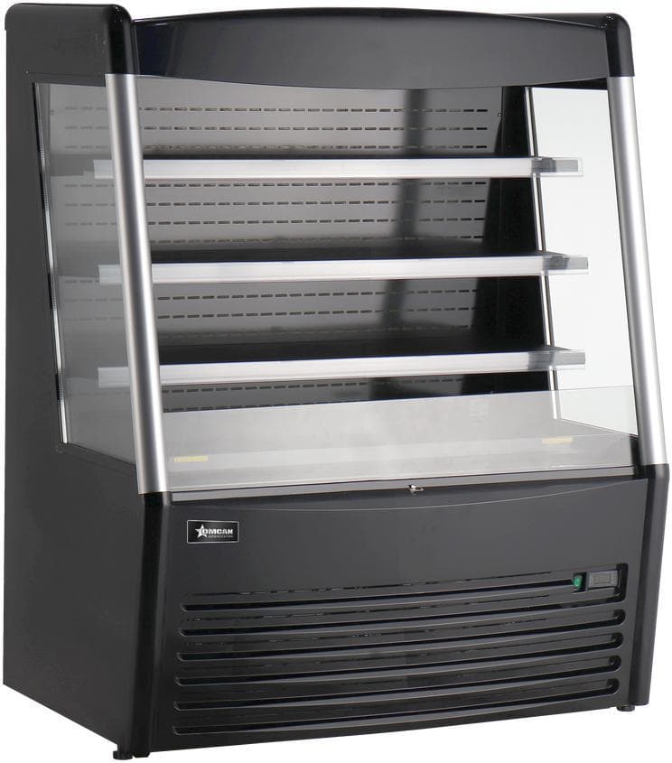 48″ Three (3) Shelf Grab-and-Go Open Refrigerated Floor Self-Serve Display Case, 15 cu.ft. (426 L), Black
