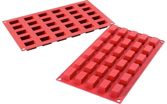 Silikomart – 1.1" x 0.7" Silicone #30 Compartment Mini Cake Rectangle Baking Mold – SF181