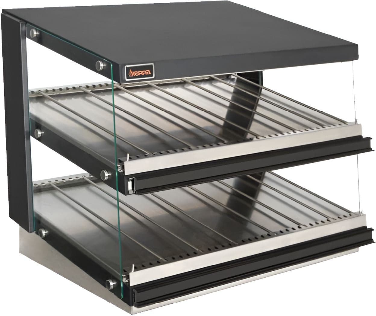 Sierra - 38" Stainless Steel Heated Display Merchandiser with Glass Slides - SHDM-38PT - DISCONTINUED