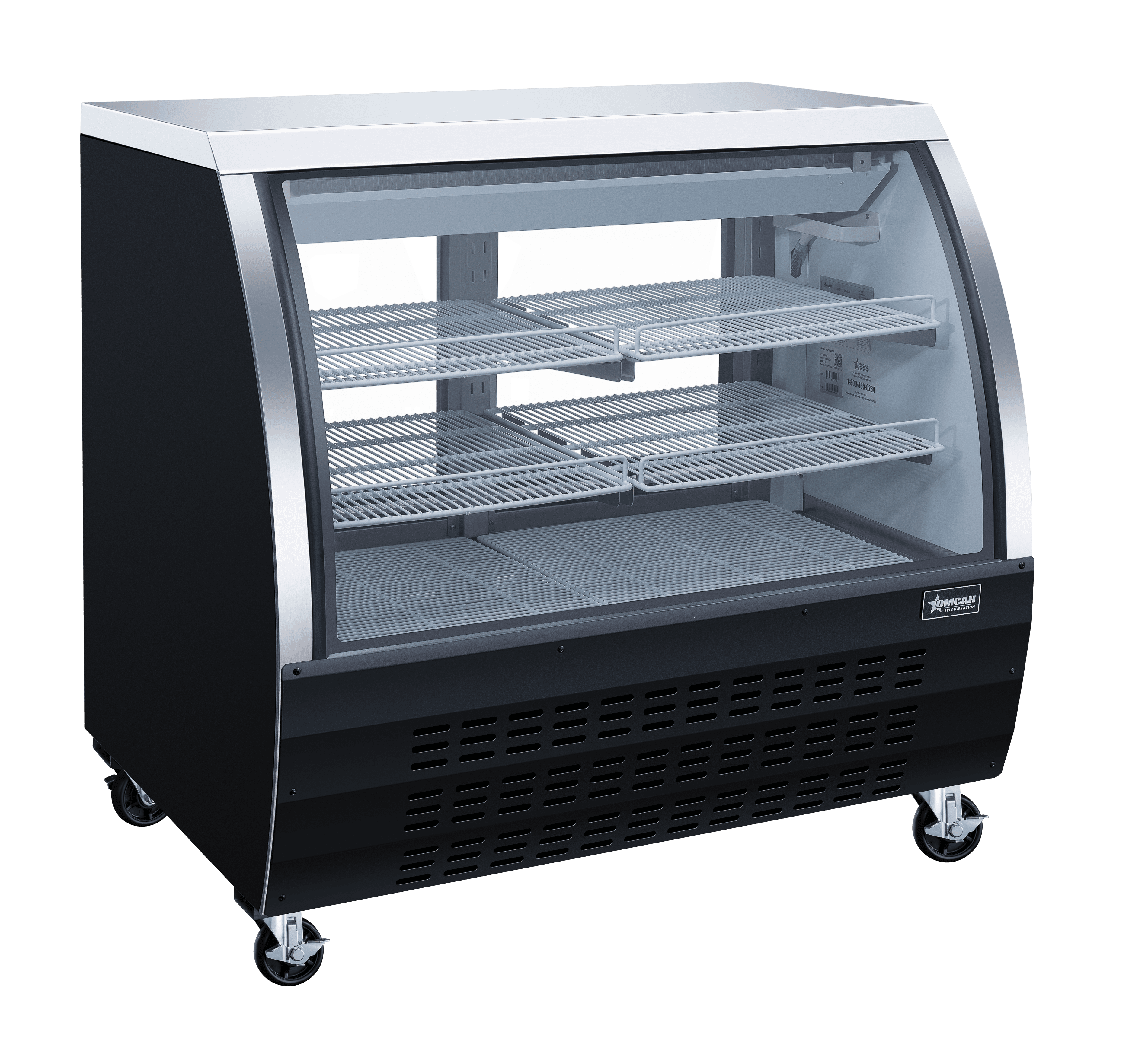 47″ Two (2) Shelf Floor Refrigerated Showcase, 18 cu.ft. (508 L), Black