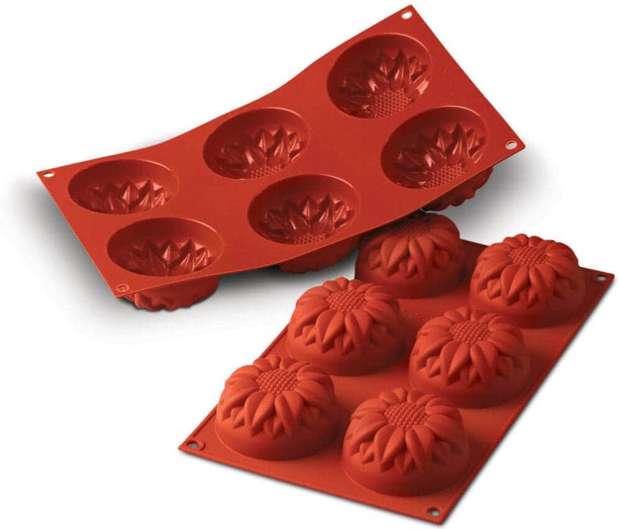 Silikomart – 2.9" x 1.5" Silicone 6 Compartment Sunflower Baking Mold – SF076