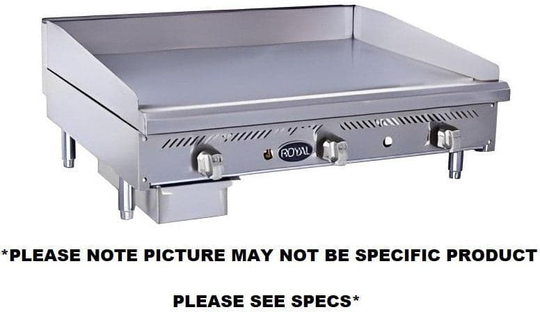 Royal - 18" Stainless Steel Heavy Duty Manual Countertop Griddle - RMG-18