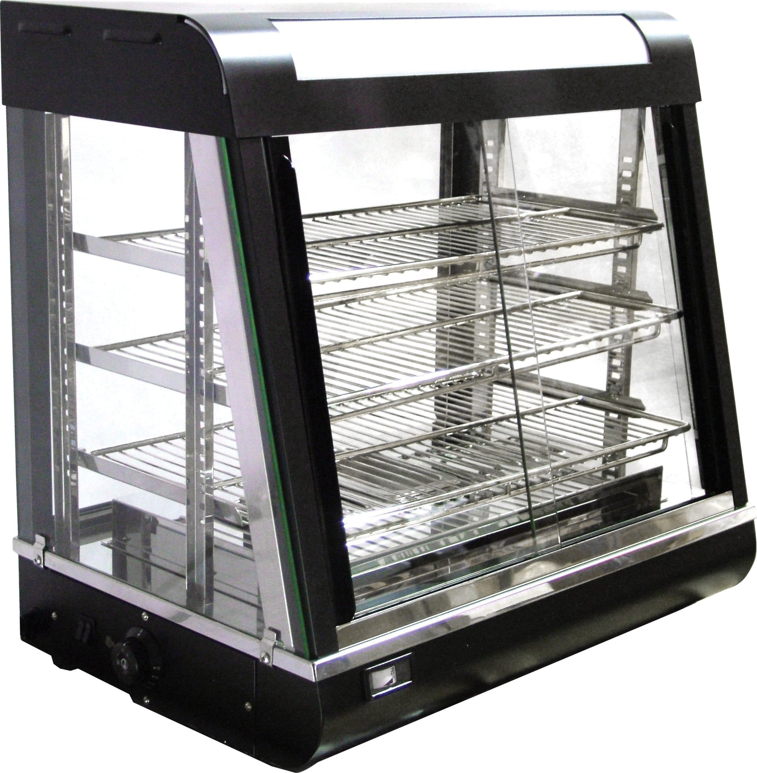 27" Countertop Display Warmer, 3 Shelves, Sliding Doors, Self/Full-Service, 1340 W