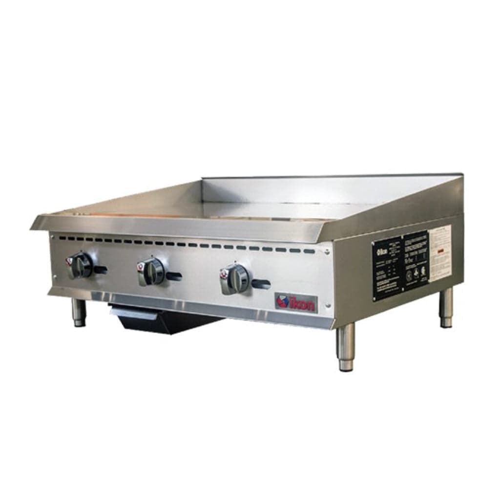 Ikon IMG-36 36″ 3-Burner Natural Gas Countertop Griddle With Manual Control – 90,000 BTU