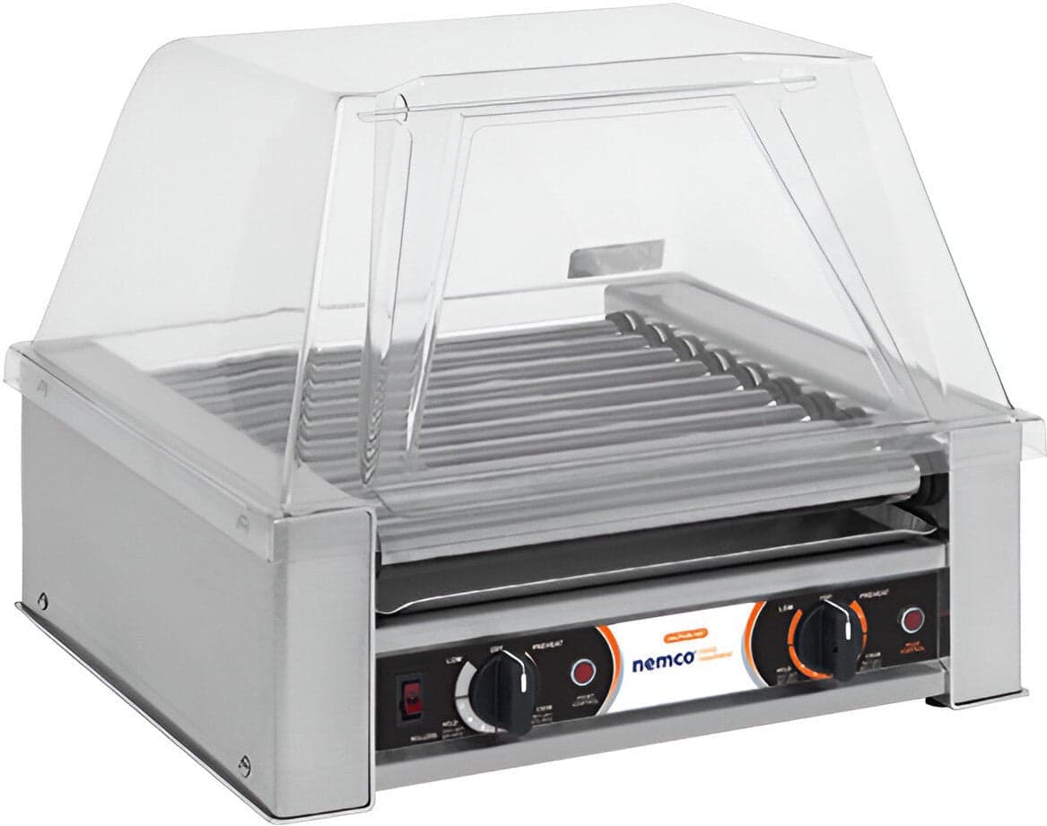 Nemco – 120V Hot Dog Roller Grill with 18 Hot Dog Capacity – 8018 (ETA 4-6 Weeks)