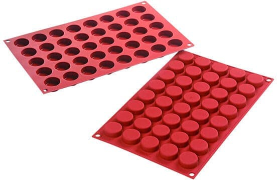 Silikomart – 1" x 0.43" Silicone #40 Compartment Pastille Round Baking Mold – SF180
