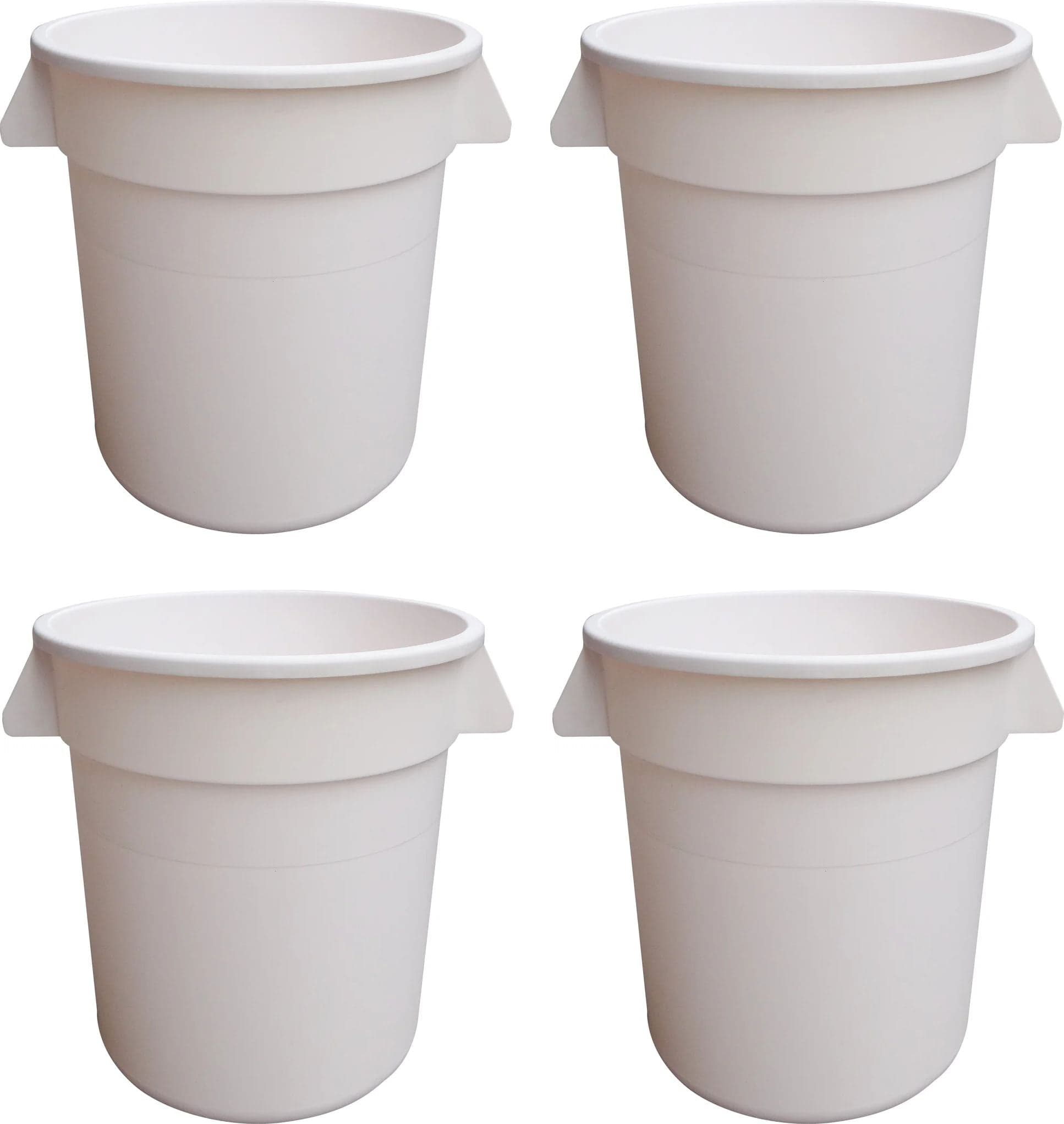 32-Gallon Polyethylene White Round Ingredient Bin