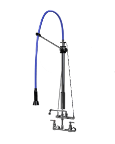 HIMI Products – Instinct Pre-Rinse Faucet Unit with 60″ Hose, V Mount Bracket & 8″ Wall Mount Base Faucet + 12″ Add-On Faucet – IF6003-8WAF