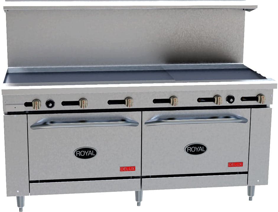 Royal - Delux Stainless Steel 72″ Wide Griddle Gas Range - RDR-G72