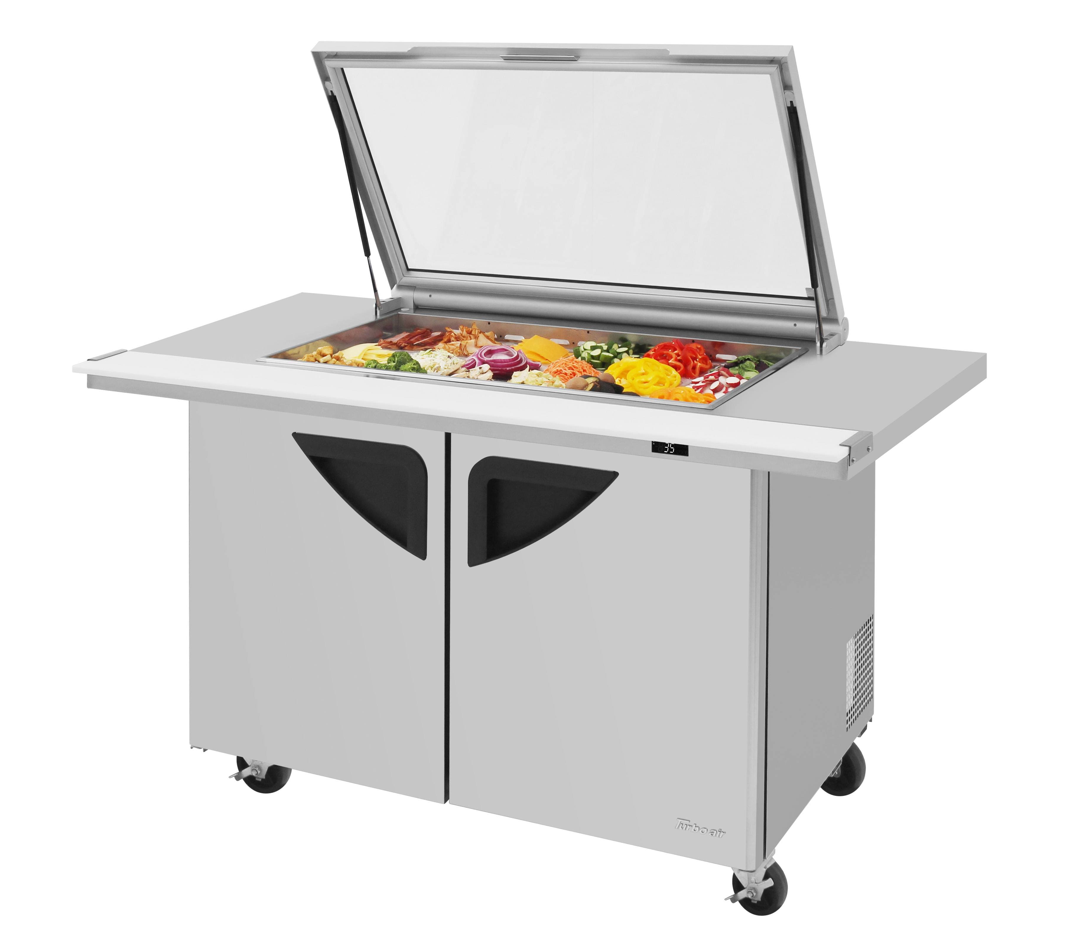 Turbo Air – Super Deluxe Sandwich/Salad Mega Top Unit with Glass Lid, 72-5/8″ Wide – TST-48SD-E-N-GL