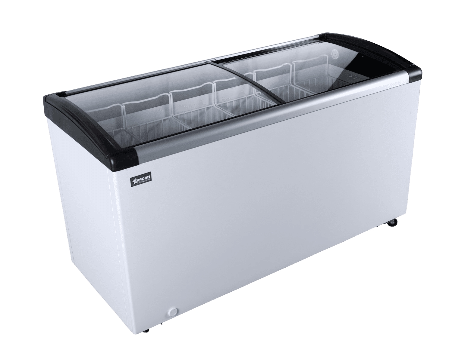 57″ Two (2) Door Ice Cream Display Chest Freezer with Curved Glass Top, 9.3 cu.ft. (263 L)