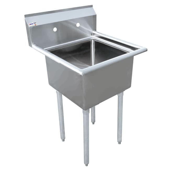 Omcan 18-gauge stainless steel One Tub Sink with Center Drain Without Drainboard