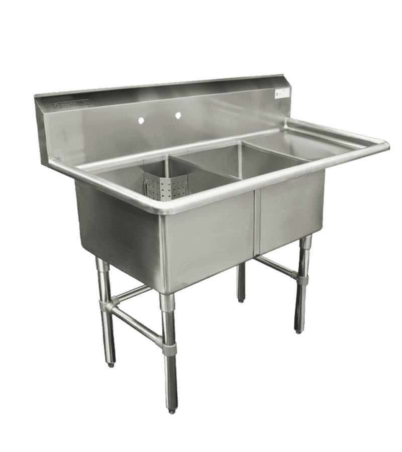 Thorinox TDS-1818-R18 18" x 18" x 11" Double 18" Sink with Drainboard