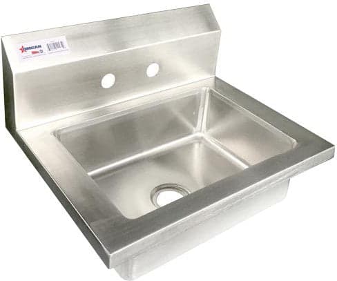 Fabricated Stainless Steel Wall Mounted Hand Sink With Two Holes