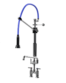 HIMI Products – Instinct Pre-Rinse Faucet Mini Unit with 36″ Hose, Wall Mount Bracket, Vacuum Breaker & 4″ Deck Mount Base Faucet + 12″ Add-On Faucet – IF7001-4DAF