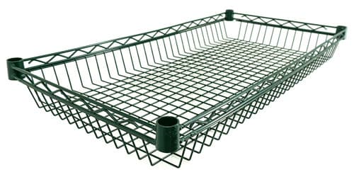 18″ x 36″ Dark Green Epoxy Wire Basket