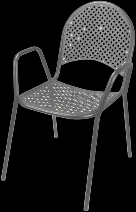 ATS 90G Outdoor Metal Chair, Woven Back, Grey