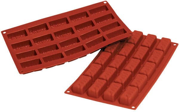 Silikomart – 1.9" x 0.9" x 0.7" Silicone 20 Compartment Medium Nougats Baking Mold – SF060