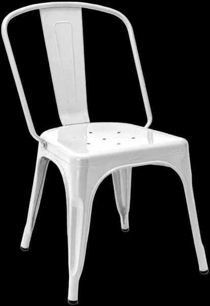 ATS AR-802L-W Tolix-Style Plus Chair, White Gloss