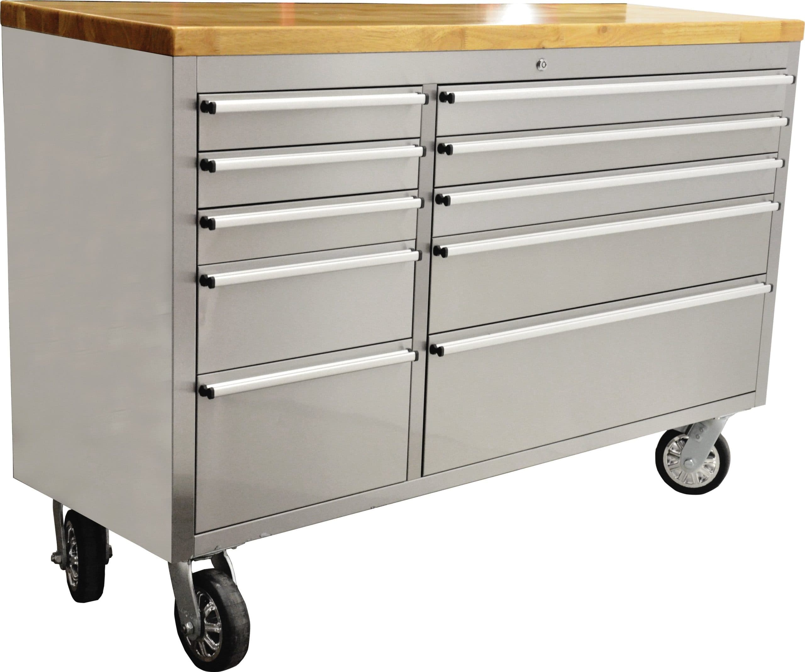 56" Mobile Working Bench with 10 Drawers