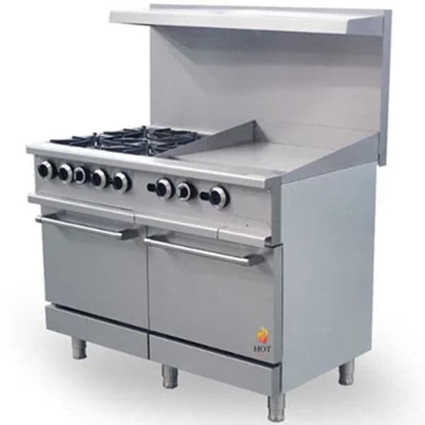 HOTZONE – 4 BURNER WITH 24″ GRIDDLE 48″