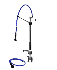 HIMI Products – Instinct Pre-Rinse Faucet Unit with 54″ Hose, Wall Mount Bracket, Vacuum Breaker, 6′ Extension Hose & 4″ Deck Mount Base Faucet + 12″ Add-On Faucet – IF5402-4DAF