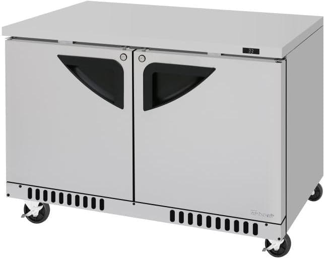 Turbo Air - Super Deluxe 78.4" Undercounter 2 Swing Solid Door Refrigerator With Front Breathing Airflow - TUR-48SD-FB-N (ETA 5-6 Weeks)