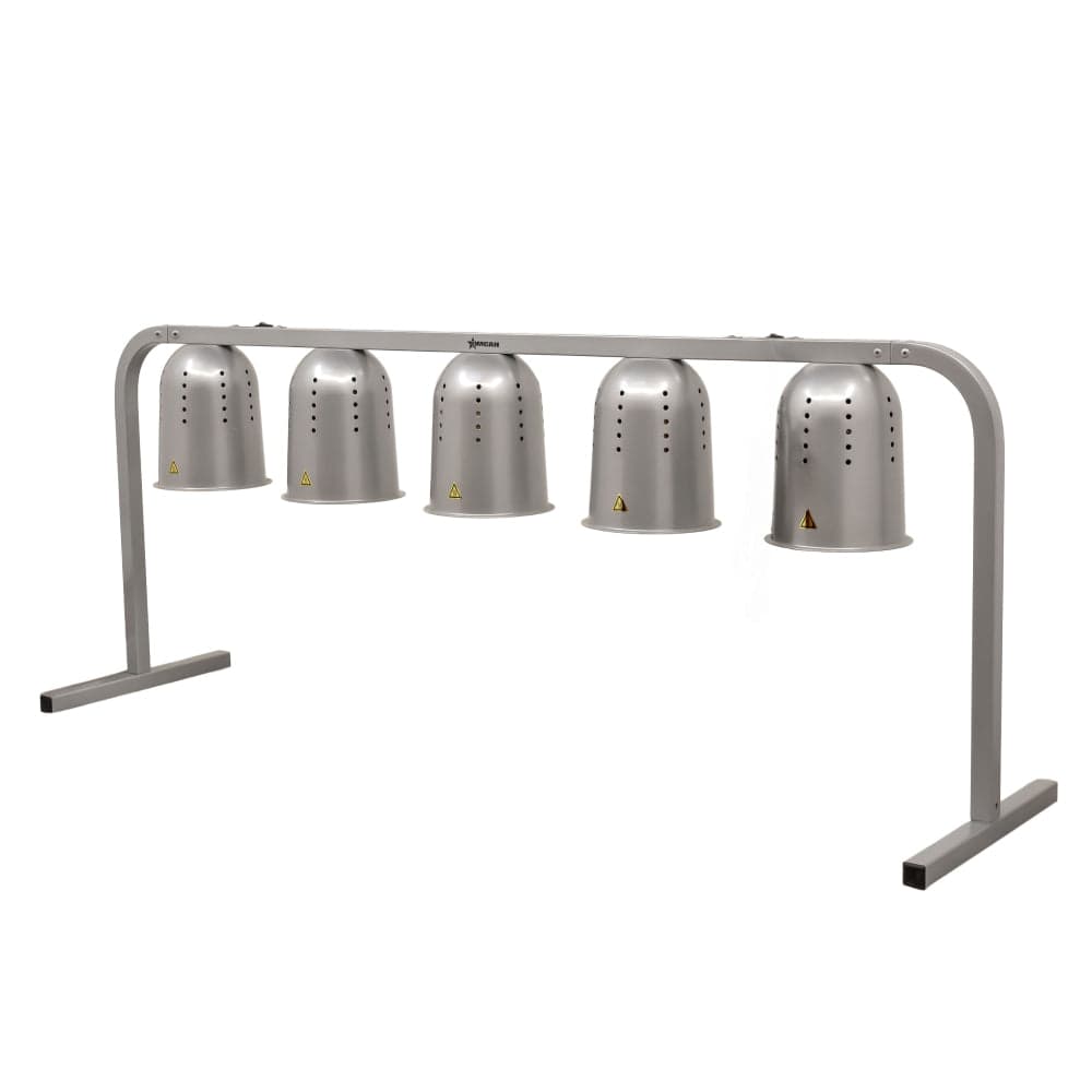 5-Bulb Commercial Portable Heat Lamp, Silver - 5 x 250W, 110V/60Hz/1Ph