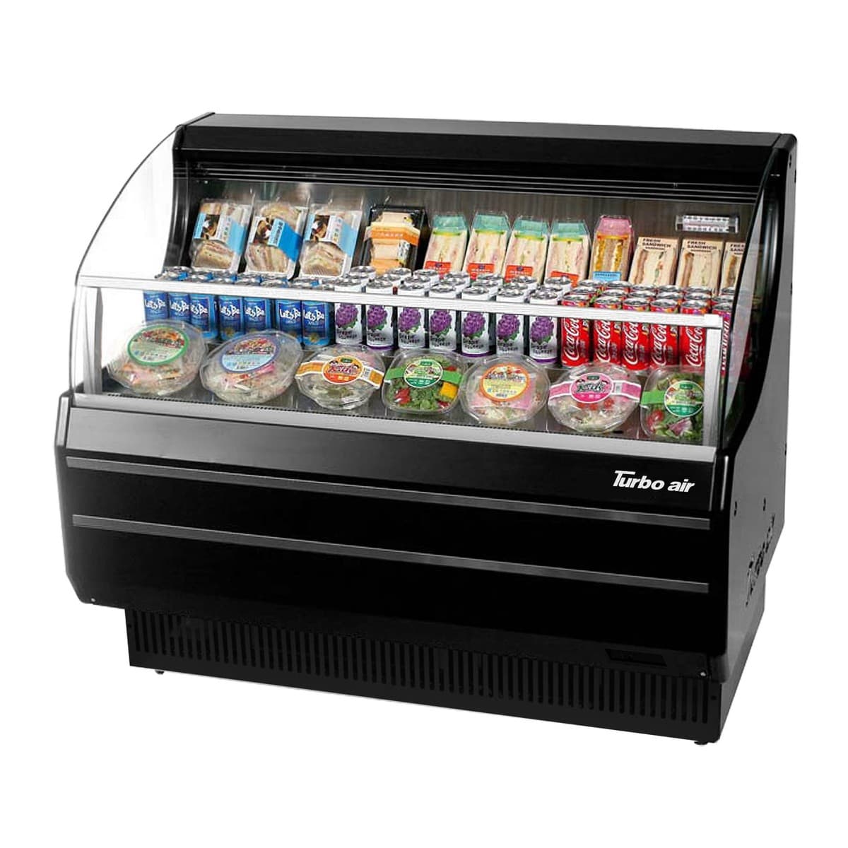 Turbo Air - 51" Slim Line Black Dual Service Refrigerated Open Display Merchandiser - TOM-50SB-N
