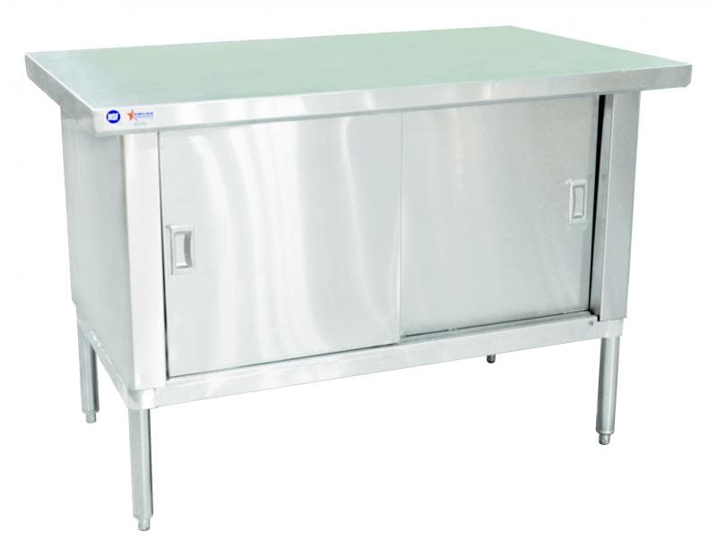 30″ x 60″ 430 Stainless Steel Knock-down Worktable – Overhang Edge