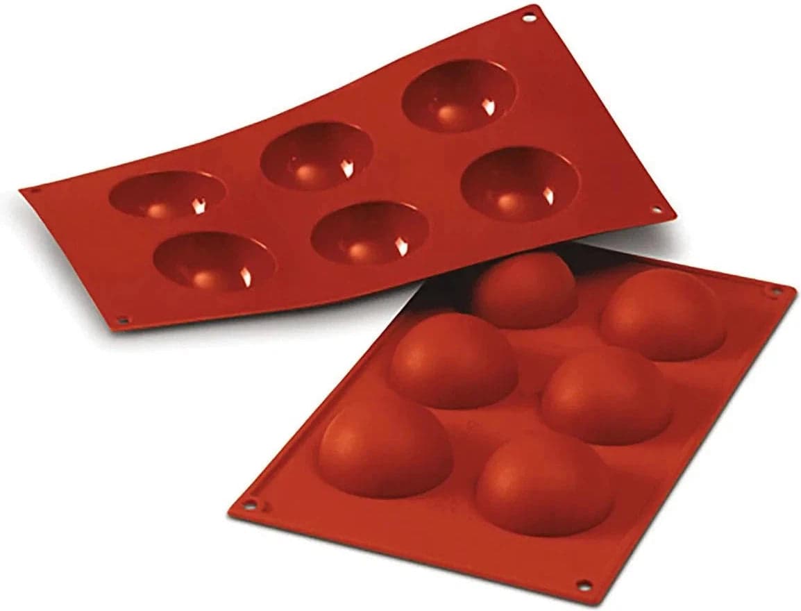 Silikomart – 2.3" x 1.1" Silicone 6 Compartment Half Spheres Baking Mold – SF003