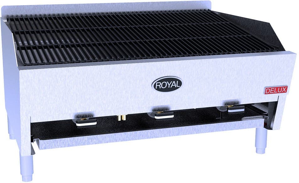 Royal - Delux 32" Stainless Steel Heavy Duty Lava Rock Char Broiler - 3223