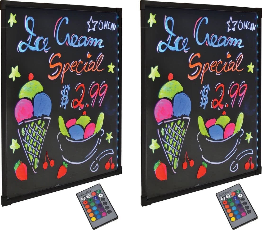 Refined Tempered Glass LED Write-On Flash Board with Remote Control