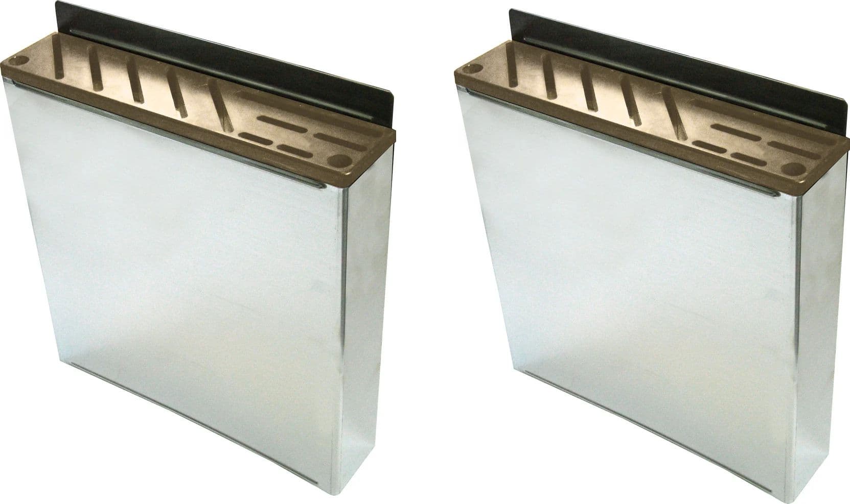 Stainless Steel Knife Rack with Tan Plastic Insert