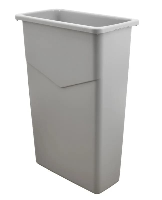 20 Gallon (75 Liter) Thin Trash Can / Waste Container, Polyethylene – Gray