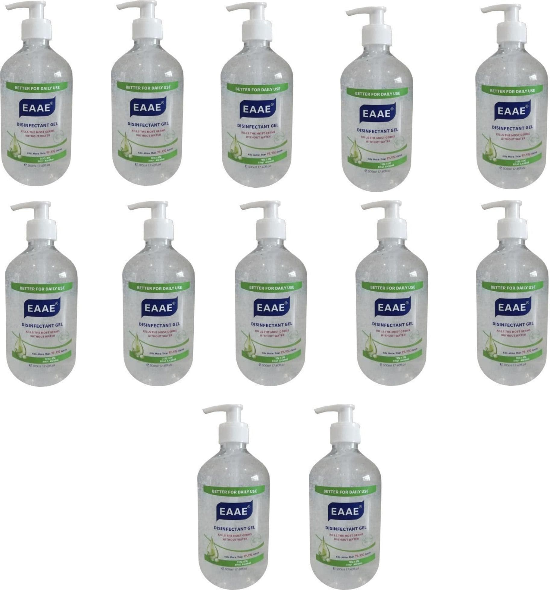 Hand Sanitizer with 75% Alcohol 500ml Clear Bottle with Pump