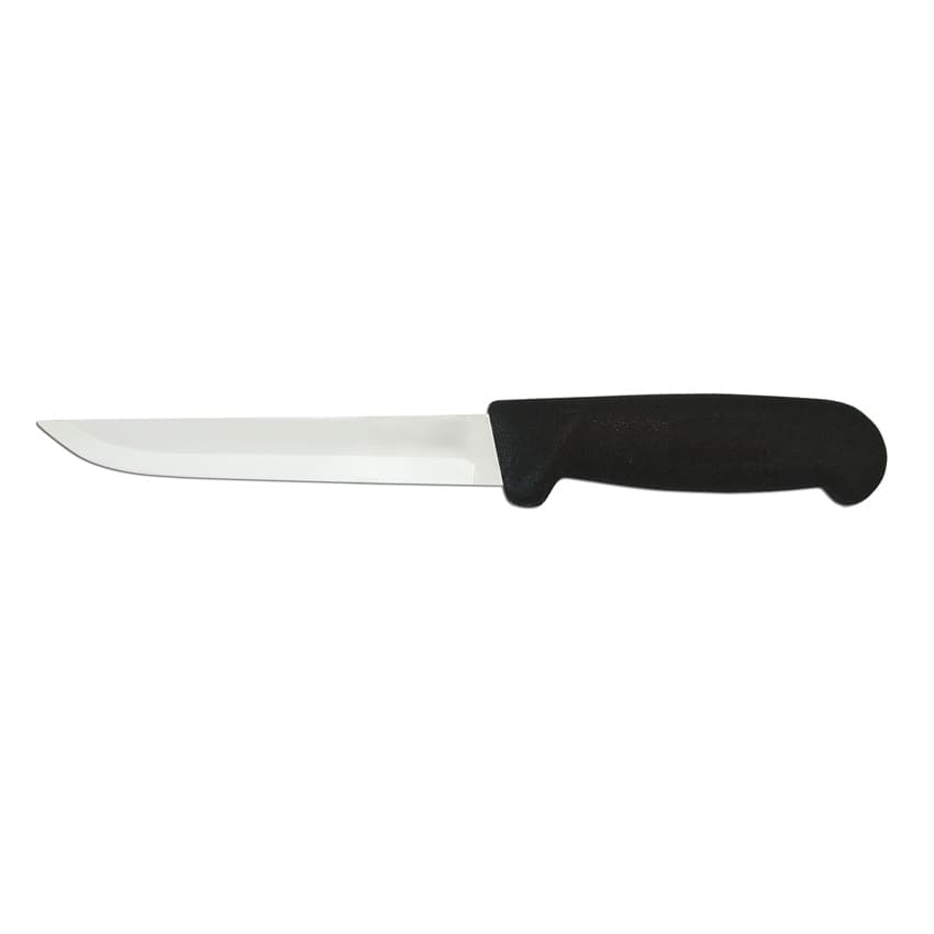 6" Straight Blade Boning Knife with Black Polypropylene Handle