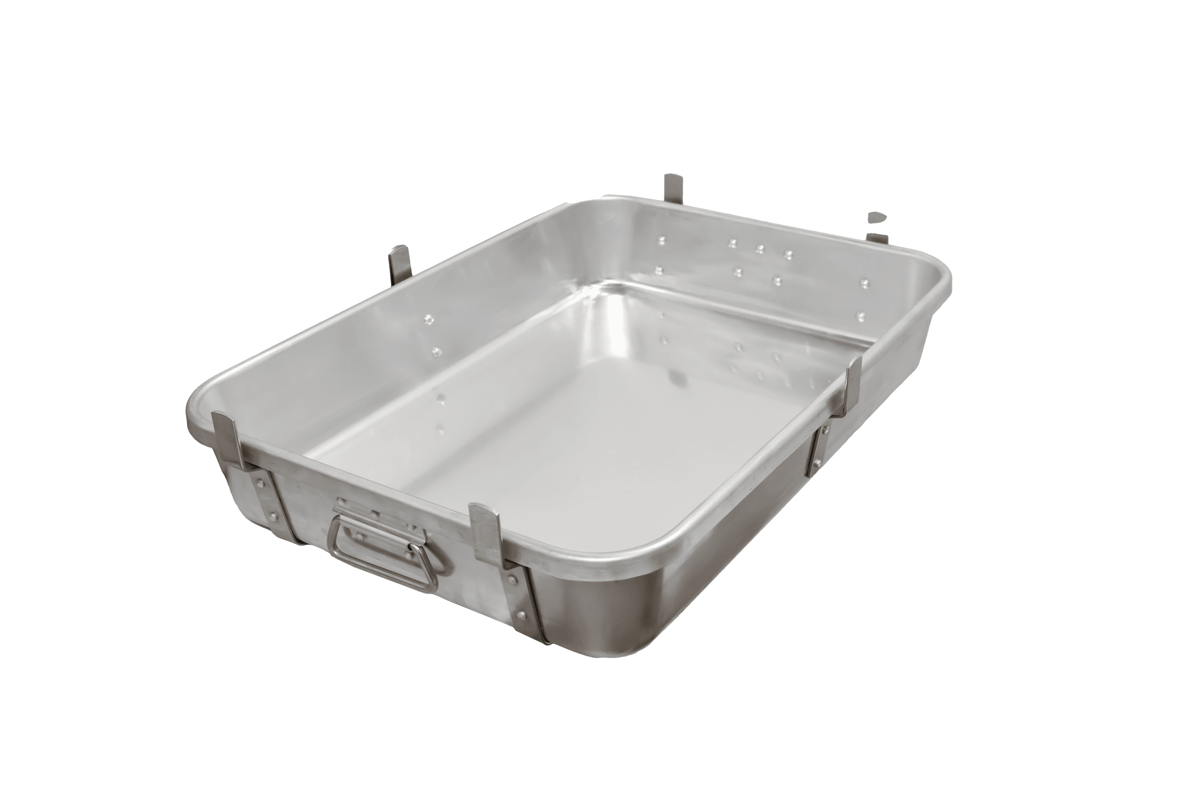 24″ x 18″ x 4″ 10-Gauge (2.5 mm) Heavy-duty Aluminum Double Roaster Pan with Straps, Lugs and Handles