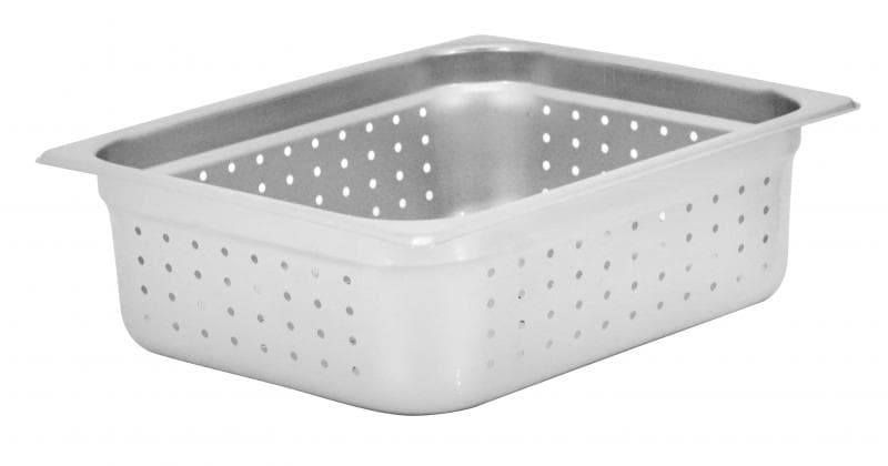 Omcan GN 1/2 Half-Size, 25-gauge Stainless Steel Perforated Steam Table Pan – Deep