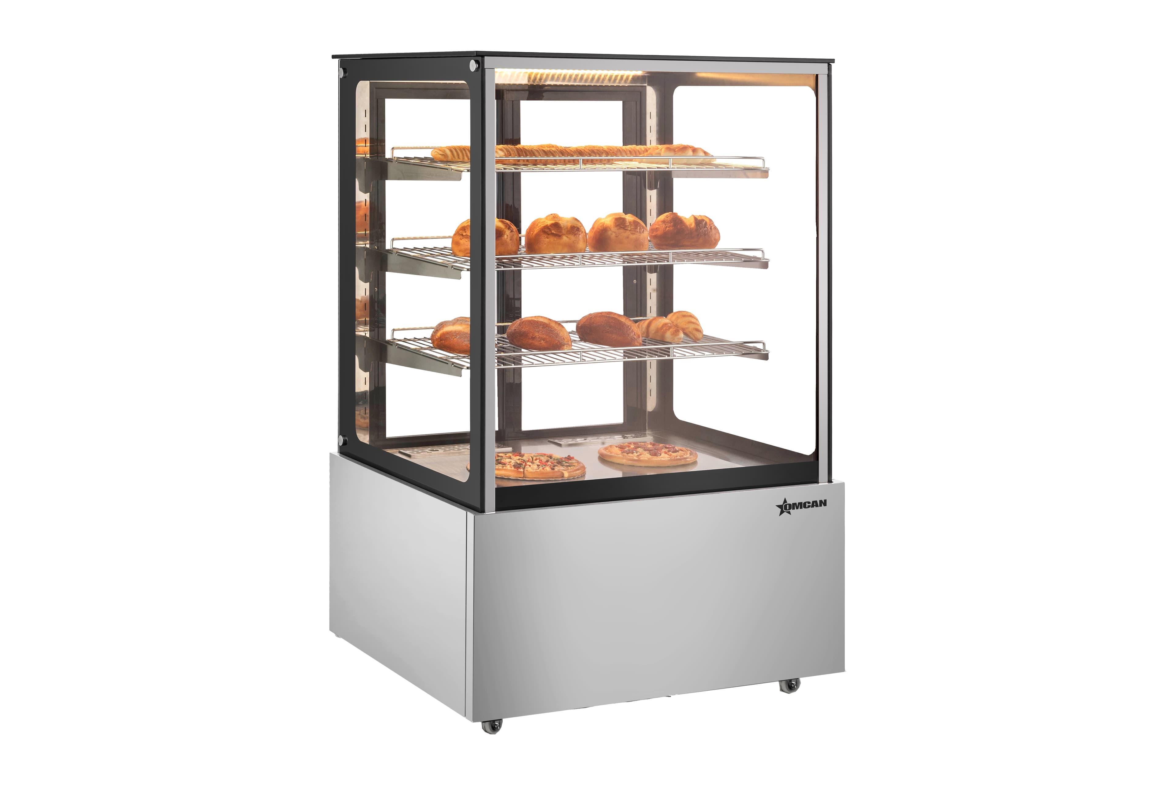 35" Floor Display Warmer, 3 Shelves, Square-Glass Front, Full-Service, 15.7 cu.ft. (445 L) Capacity – 110V, 800W