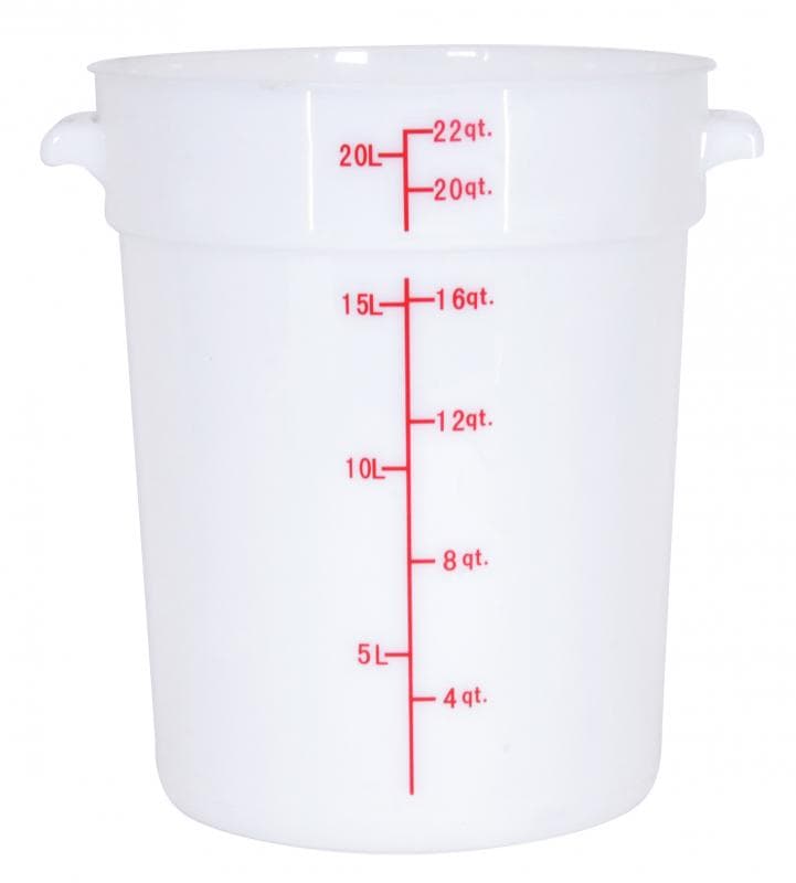 22 qt Polypropylene White Round Food Storage Container