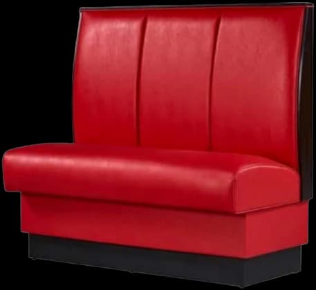 ATS William QuickShip Booth, 3-Channel Back, Single, 42" H x 46" L, Bright Red
