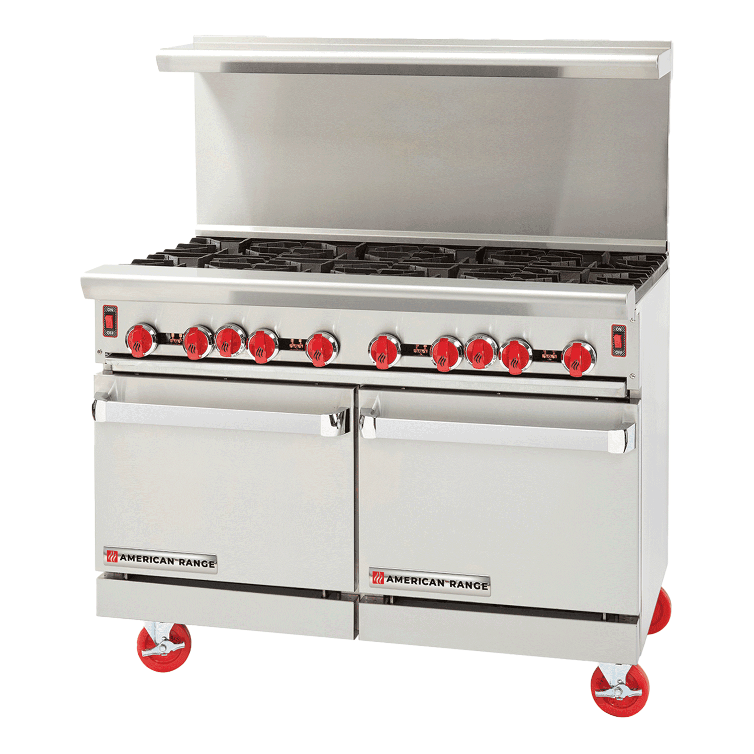 American Range -48″ Stainless Steel Green Flame Ranges 36″ Griddles, 2 Burners With Standard Oven With Storage Base – ARGF-36G-2B-126