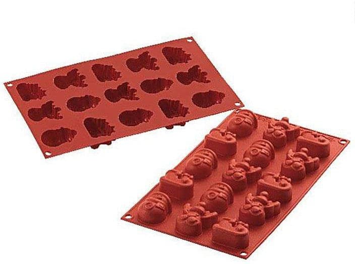 Silikomart – 1.9" x 1.3" x 0.8" Silicone #15 Compartment Magic Xmas Baking Mold – SF166